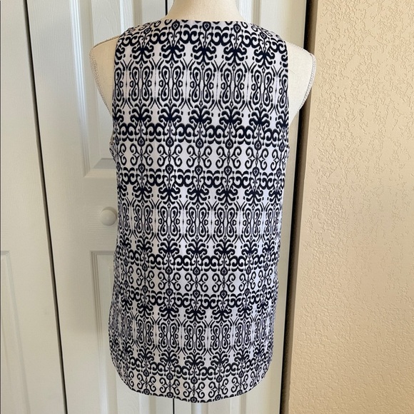Willi Smith Navy and White Patterned Tank Top - Picture 3 of 3